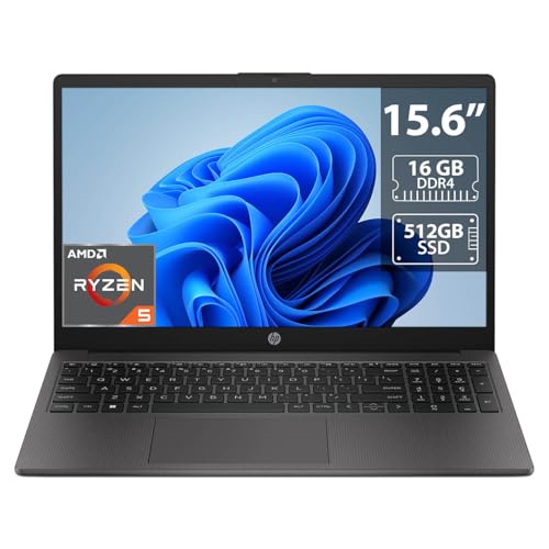 HP Laptop 255 G10: AMD Ryzen 5 7530U, RAM 16GB DDR4, SSD 512GB, Pantalla 15.6" LED, Video Radeon Graphics, Windows 11 Home