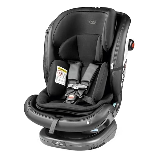 Image of PEG Primo Viaggio All-in-One Convertible Car Seat, Licorice | Newborn to 10+ Years - 5-120 lbs - Height Adjustable & Slim, 100% FR-Free, Made In Italy