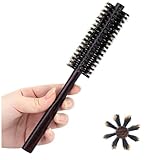 【世界の美容院で愛用 】Perfehair パーフェヘア 100％猪毛 ロールブラシ ダークブラウン ヘアブラシ 櫛 くし メンズ レディース兼用 静電気除去 ツヤ出し 耐熱設計 20.5cm 猫毛 細い髪 くせ毛 巻き髪 ヒゲ 髭 ボリュームアップ対応