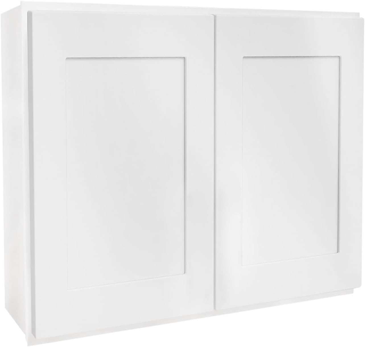 Wall Cabinet, Upper Kitchen Cabinet, Kitchen Wall Cabinets, Bridge Cabinet, 1 Adjustable Shelf, Soft Close, Ready to Assemble, Paint Finish, Unassemble, Shaker (White, 30" W X 24" H X 12" D)