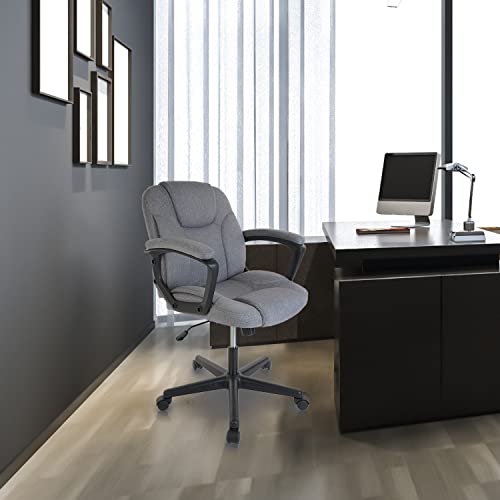 Clatina Office Chair Executive Chair Swivel Fabric Chair With Tiltable Desk Chair Adjustable Height Of Fixed Armrests,Grey #TOP1