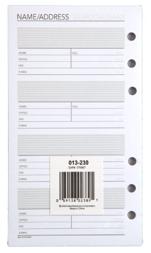 At-A-Glance Day Runner Telephone And Address Pages, Refill, Loose-Leaf, Undated, For Planner, 3-3/4" X 6-3/4", Size 3, 30 Sheets/Pack (013-230) #TOP4