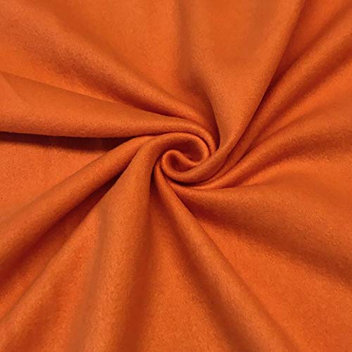 Barcelonetta | Fleece Fabric | Blanket Fabric | 36'X60' | Polar Fleece | Soft, Plush, Anti-Pill | Poncho, Pillow Cover, PJ Pants, Cushion, Liners, Eye Mask (Orange, 1 Yard)
