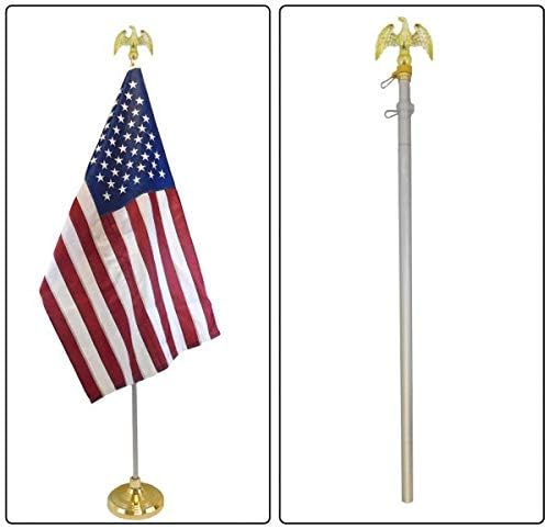 8ft Flag Pole (Eagle Top) & Gold Base Bundle Kit