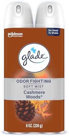 Glade Air Freshener Room Spray, Cashmere Woods Scent, Odor Fighting to Deliver Long Lasting Freshness, 8 Oz, 2 Count