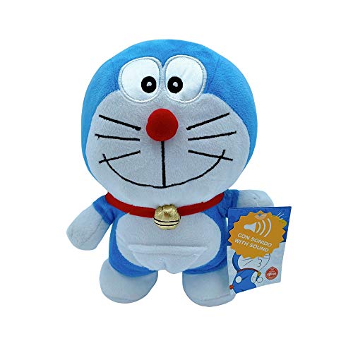 Peluche con Sonido, Modelo Clásico, Dorayaqui, Gorrocóptero y Sonriente, 28 cm (11') de Licencia Oficial (Doraemon Clásico)