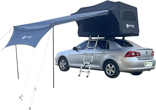 Sport Tent Detachable Awning Waterproof Car Roof Top,Lightweight Portable Inflatable with Porch for Van, SUV, Truck, Easy Setup,Black