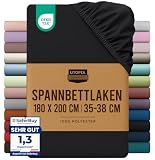 Utopia Bedding - Spannbettlaken 180x200cm - Schwarz