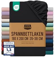 Utopia Bedding – Utopia Bedding - Spannbettlaken 180x200cm - Schwarz