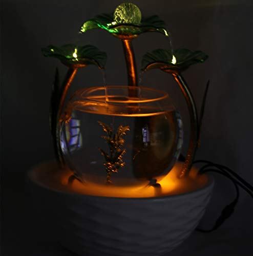Crapelles Colored Green Glass Fountain Waterfall Fish Tank With Atomization thumb #4