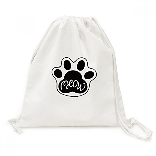 Sac à cordon patte de chat en toile robuste pour ranger ses affaires