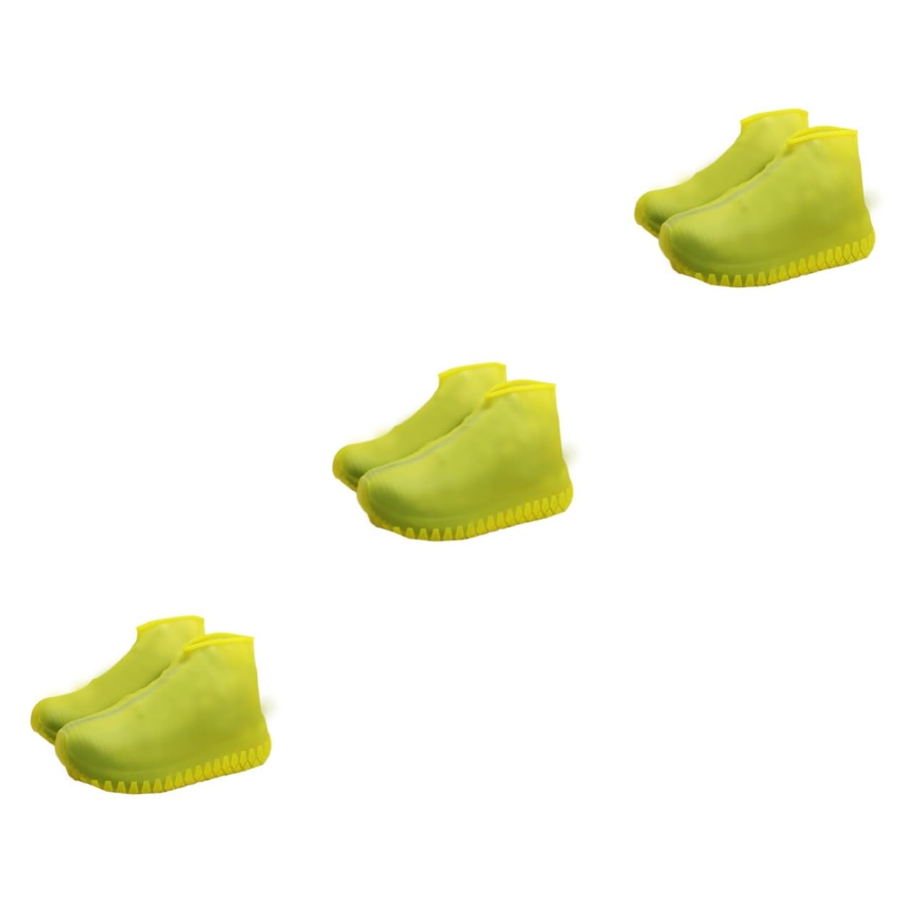 3 Cubrezapatos Impermeables Amarillos Talla para Adultos Unisex Funda Antideslizante para Lluvia y Barro Reutilizable Fácil de Limpiar y Almacenar