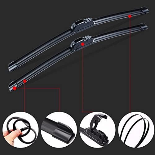 Miniatura 2 de Limpiaparabrisas de automóvil de 22 pulgadas + 20 pulgadas, calidad de fabricante original, tipo U, universal, de goma suave, sin marco, sin