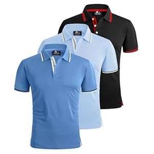 ZITY 3 Pack Mens Polo Shirts Short Sleeve Golf Polo Shirts for Men Adult Outdoor Breathable T Shirt Work Multipack Tee Sports Tennis Tops