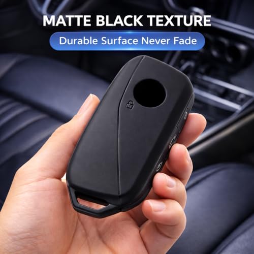 Image of JVCV Premium Soft TPU Key Cover Compatible with BMW 2023 New 7 Series 740i 760i X1 X7 XM IX I7, X5 smart Key | Scratch-Resistant Protective Case (Matte Black Style B)