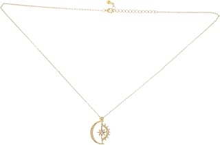 Colar De Sol E Lua Coração Jóias Femininas Colar De Jóias De Pescoço Colar Para Mulheres Corrente De Pescoço De Prata Colar De Sol De Lua Acessórios De Graça Europeu E Americano