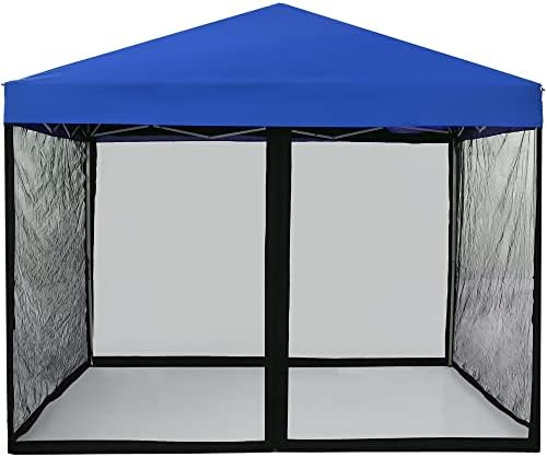IJIALIFE Mosquito Net with Zipper for 10' x 10' Patio Gazebo Canopy and Tent, Zippered Mesh Sidewalls Screen Walls for Outdoor Camping and Garden (Black, Mosquito Net Only)