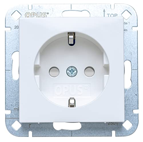 OPUS® 55 prese con contatto di protezione premium con protezione da contatto, colore bianco polare