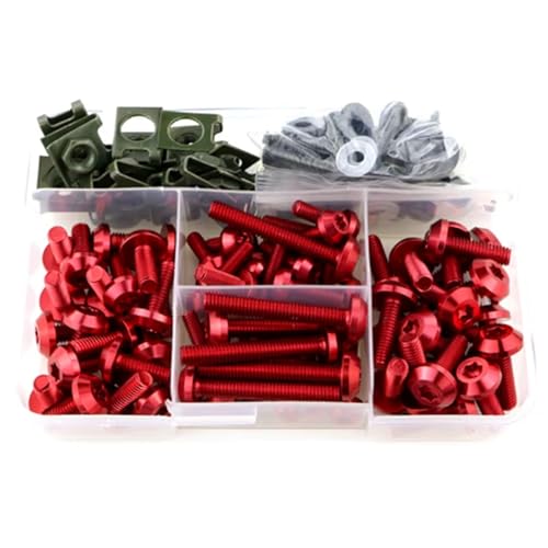 Pernos Moto Para CBR250RR Para CBR400R Para CBR500R Para CBR650F Parabrisas De Motocicleta Deflectores De Viento Kit De Tornillos(Red)