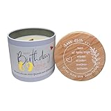 Handgemachte Sojakerze zum 69. Geburtstag inkl. Grußkarte | Extra breiter Holzdocht mit...