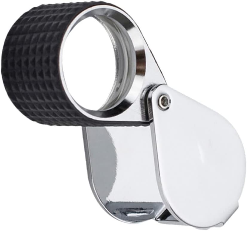 Portable Jewelry Magnifier with LED Illumination, 10X-60X Folding Loupe