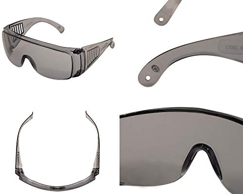 Image of SAFE HANDLER Diamont Gray Vented Over Glasses Safety Glasses, 12 Pack | ANSI Z87.1 & CE EN 166 Certified Impact Resistant, Fit over Prescription Goggles for Men & Women - Work, Lab & Industrial