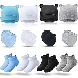 4 Sets Newborn Baby Hat and Mittens...