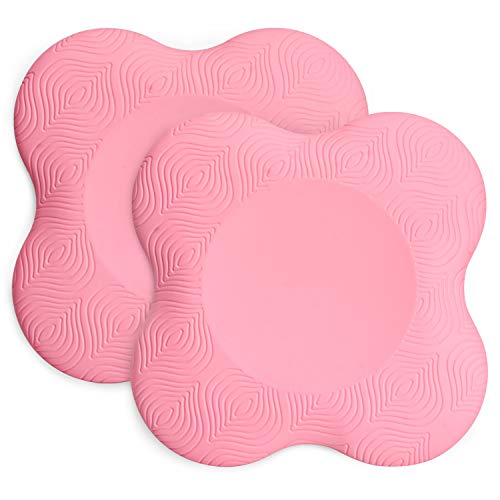 TOBWOLF Lot de 2 genouillères de yoga, tapis de yoga en mousse antidérapant, coussin de soutien confortable pour protéger les genoux, les chevilles, les coudes, les poignets, les mains - Rose Cover