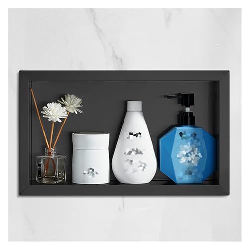 Niche de douche en acier inoxydable noir 23,5x35x8 cm pour rangement encastré de salle de bain