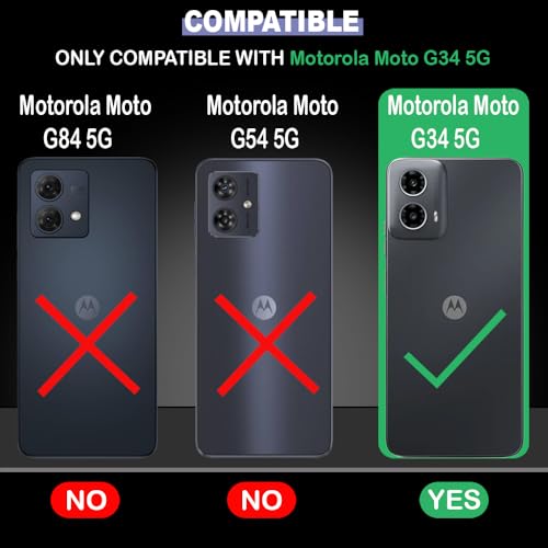 Image of Flip Cover Compatible with Motorola Moto G34 5G / G45 5G | Premium Leather Finish | Inbuilt Pockets & Stand | Flip Cover Back Case for Motorola Moto G34 5G / G45 5G (Green)