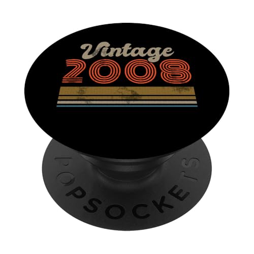 Cumpleaños Vintage 2008 PopSockets PopGrip Intercambiable