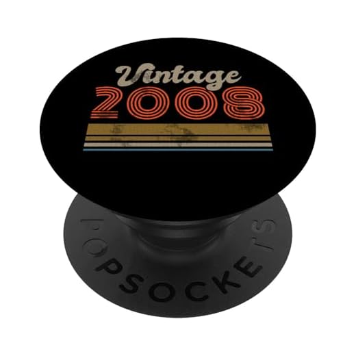Cumpleaños Vintage 2008 PopSockets PopGrip Intercambiable