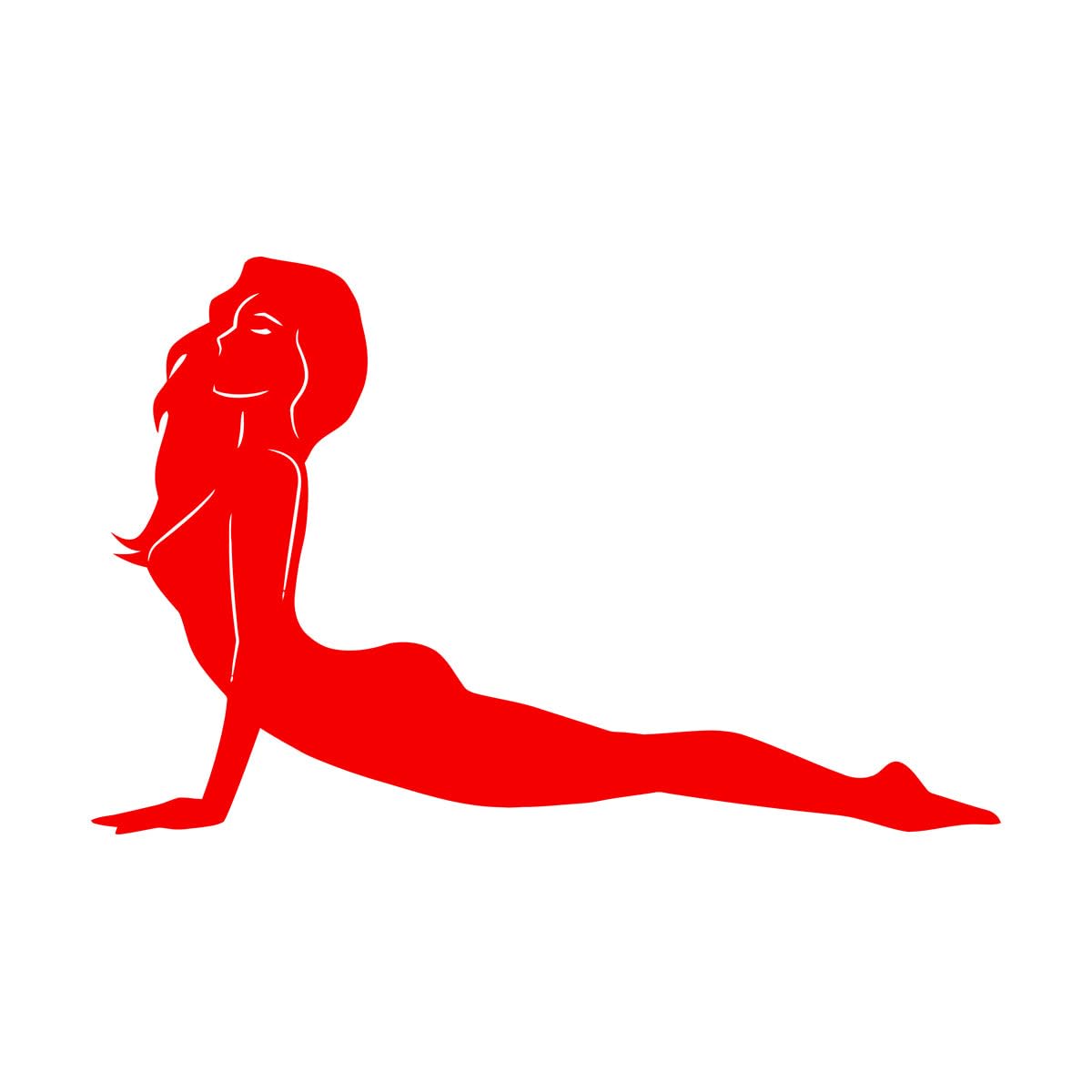 SPA Center Naked Yoga Girl Pose Wall Decals 32x49.5cm Equipped with Transfer Film kit Small red