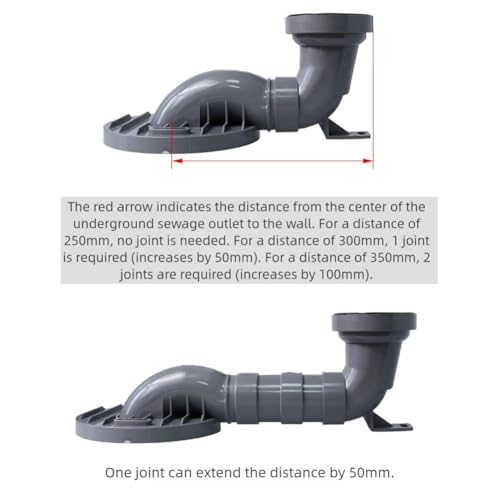 Sifón de inodoro para reformas de baño con salida de PVC de 110 mm 8