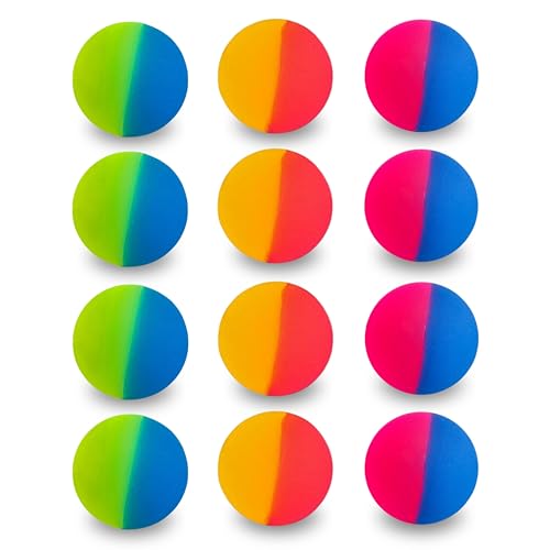 Rubber Ball for Kids - ICY Bounce Balls - Pack of 24 Pcs Large Hi-Bounce Balls 45 mm - Super Party Favours Vending Machine Toys Refills