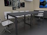 OFICIT Mesa de Oficina Ideal para teletrabajo, despachos, Sala de Estudios y Ordenadores. con Estructura metálica Marco Abierto Gris Grafito. (240X100, Gris Grafito)