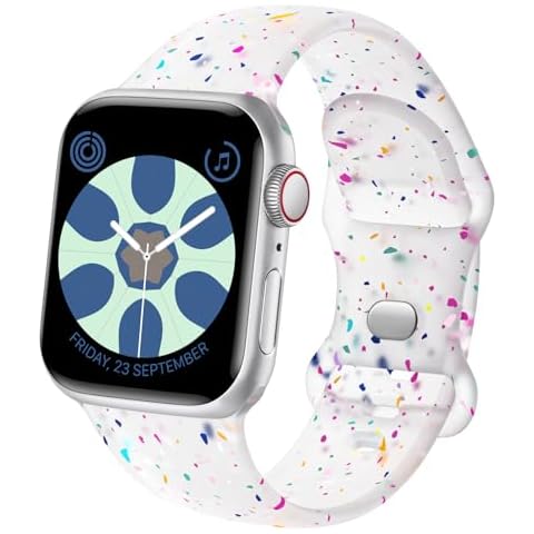Sport Band Compatible with Apple Watch Band 40mm 41mm 42mm 38mm 44mm 45mm 46mm 49mm for Women Men,Cute Recycled Plastic Soft Silicone Strap for iWatch Series 10 9 8 7 6 5 4 3 2 1 Ultra SE Cover