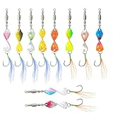 Alriedy 10 Stück Twist Spoons Forelle UV-Aktiv 3g| Forellenköder Mit Rolling Swivels—AngelKöder| Forellen Spoon Set, 5g Spoons Forelle Für Forellen Angeln.