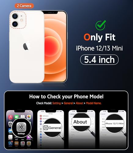 Image of FNTCASE for iPhone 13 Mini Case: iPhone 12 Mini Case Matte Magnetic Phone Cases Compatible with Magsafe Slim Anti Yellowing Military Grade Drop Rugged Protective Translucent Cell Cover (C-Orange)