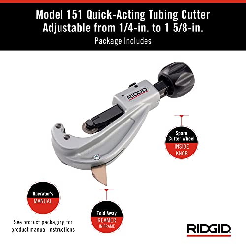 Ridgid 31632 151 1/4 Inch To 1-5/8 Inch Quick Acting Tubing Cutter thumb #6