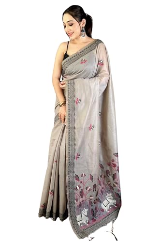 SGF11 Women's Cotton Linen Soft Silk Saree With Unstitched Blouse Piece product image 9