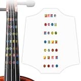 4/4 Full Size Violin Finger Guide Stickers, Fingerboard Practice Intonation Guidance for Adult/Kids Beginner, Fingerboard Practice Notes, Music Instrument Replacement Fit Most 4/4 Violins