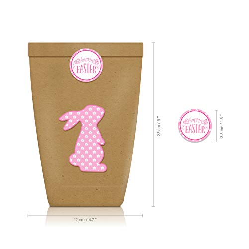 12 sacos de papel kraft Happy Easter para doces de páscoa, colorido coelhinho da páscoa, caixa de do