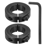 QUARKZMAN 2 Stück 1" Bohrung Klemmbare Wellenkragen Schwarz Kohlenstoffstahl Verriegelungskragen 1-3/4" Außendurchmesser 1/2" Dicke Mit 3/16"(4.76mm) Flachen Sechskantschlüssel Für