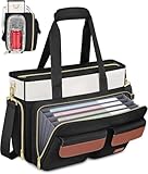 Grande capacité & compartiment PC rembourré : Ce sac professeur femme grand (45 × 31 × 15 cm) offre un large espace pour livres, supports de cours et fournitures de bureau. Le compartiment ordinateur antichoc convient à un PC portable 15,6