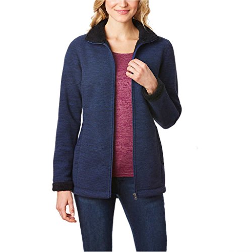 32 Degrees Ladies Sherpa Lined Fleece Jacket, Deep Blue Space Dye, Medium