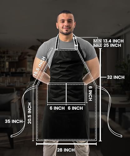 Utopia Kitchen 12 Pack Bib Apron Adjustable With 2 Pockets thumb #1