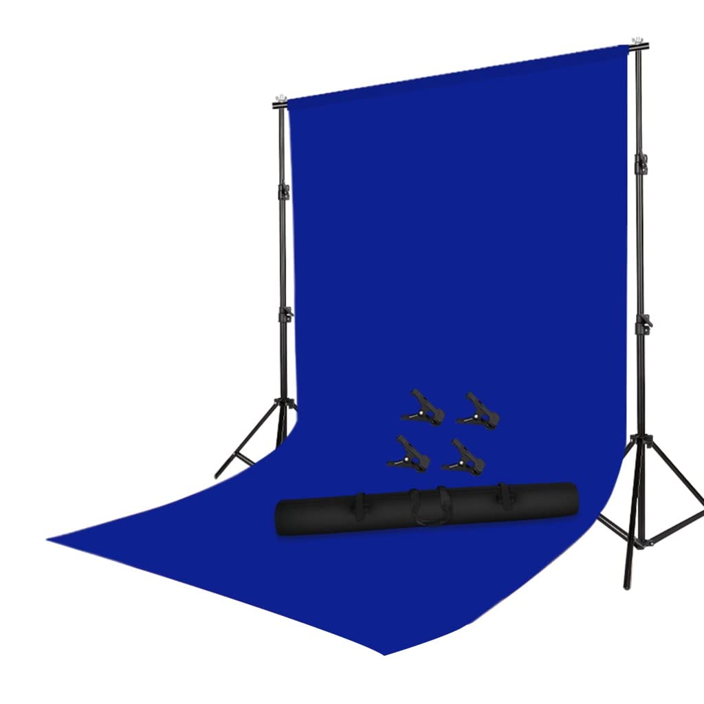 Sfondo Chroma Key per la Fotografia | Supporti per fondali fotografici estensibili | Portatile e Pieghevole (Colore: Blu, Dimensioni: 2x3 m)