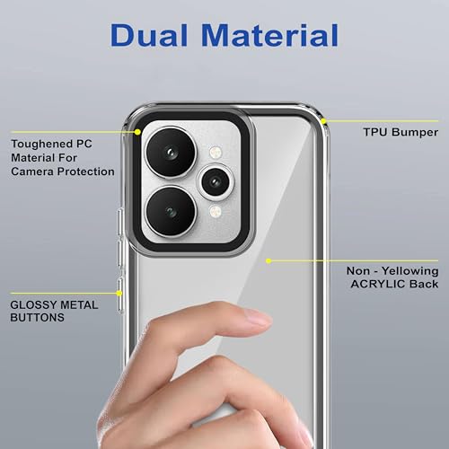 Image of Zapcase Back Case Cover for Realme 15 5G | Compatible for Realme 15 5G Back Cover | Case Cover with Camera Protection | (TPU + PC | Translucent Black)