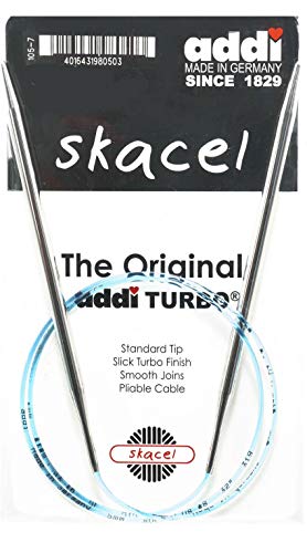 Addi Turbo Original 60 Inch (150Cm) Us 50 (25.0Mm) Circular Knitting Needle, Plastic Shaft, Standard Taper & Tips, Smooth Joins, Blue Pliable Cord Bundle With 10 Artsiga Crafts Stitch Markers #TOP1